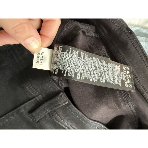 7 For All Mankind Darted Boyfriend Coated Jogger Pants 32 High Waisted Black - Picture 3 of 11